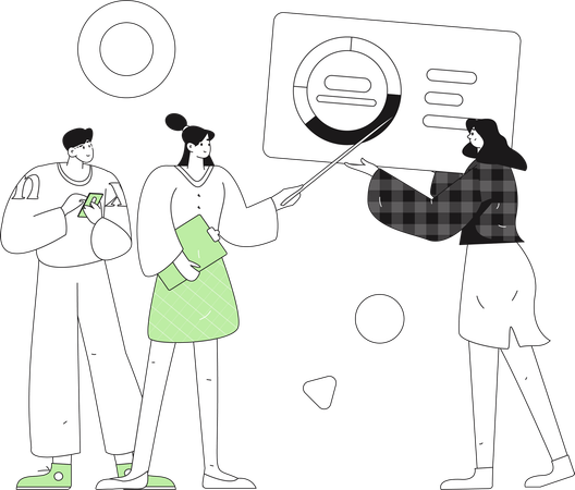Girl doing online data exploration  Illustration