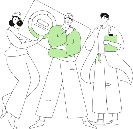 Girl doing online data exploration  Illustration