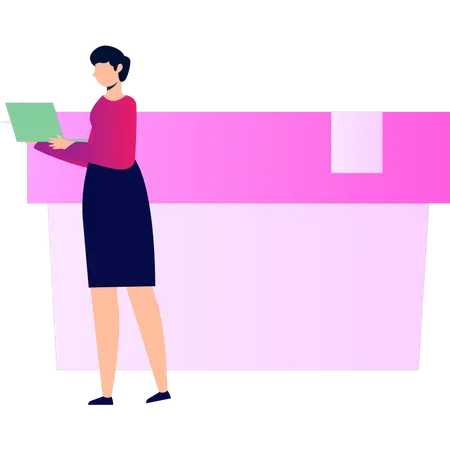 Girl doing online donation  Illustration