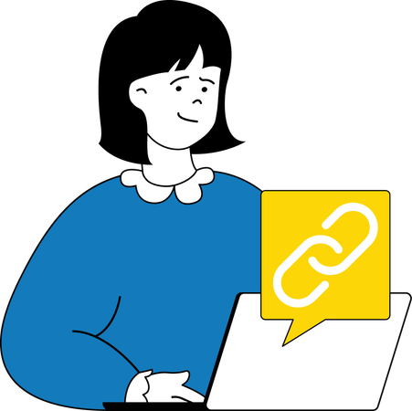 Girl doing online link  Illustration