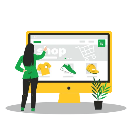 Shopping Online E Commerce Illustration