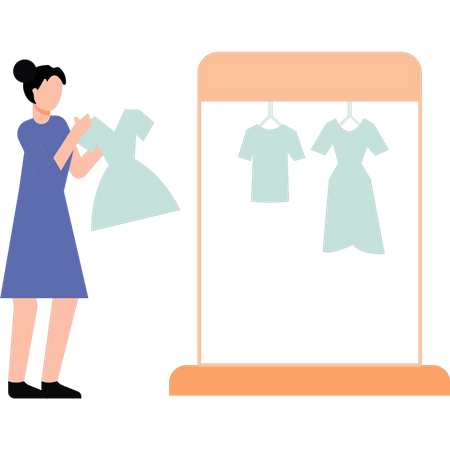 Girl doing online shopping  Illustration