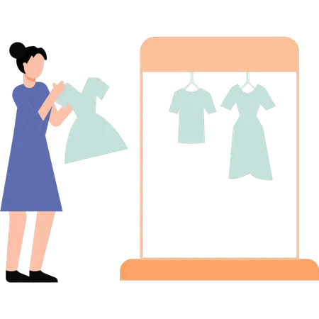 Girl doing online shopping  Illustration