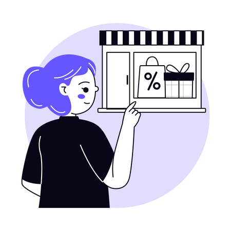 Girl doing online shopping  Illustration