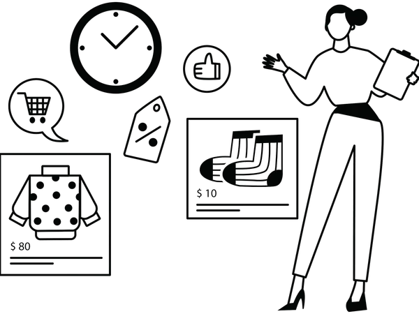 Girl doing online store management  Illustration