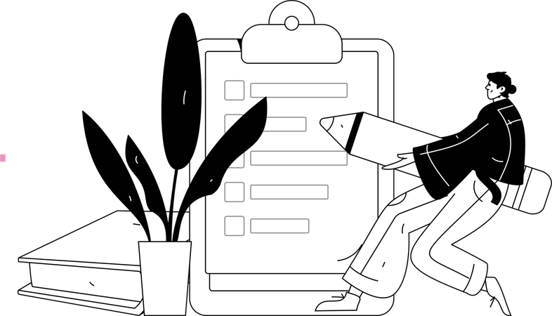 Girl doing Online Study  Illustration