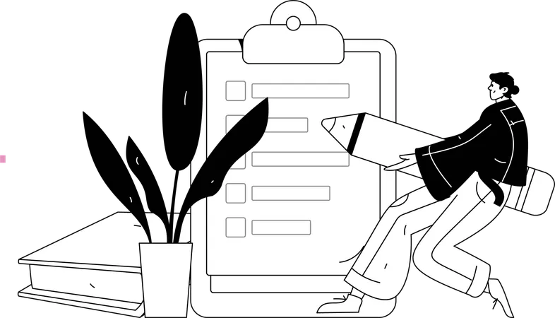 Girl doing Online Study  Illustration