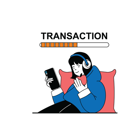 Girl doing online transaction  Illustration