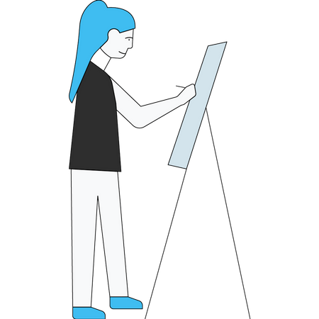 Girl doing painting  Illustration
