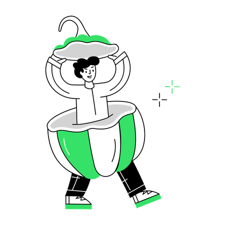 Girl doing Pet Treat  Illustration