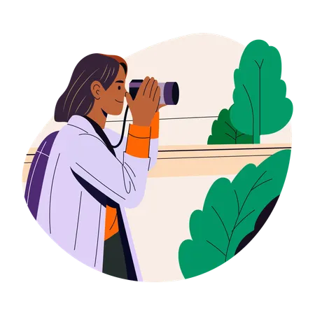 Girl doing Photography  Illustration