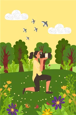 Girl doing photography  Illustration