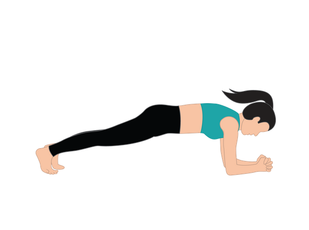 Girl doing plank  Illustration