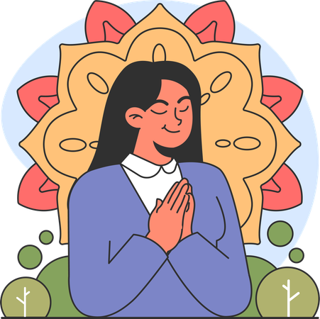 Girl doing prayer  Illustration