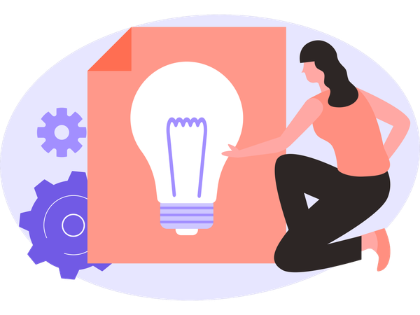 Girl doing Product Development  Illustration