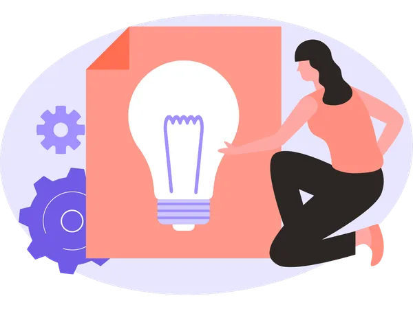 Girl doing Product Development  Illustration