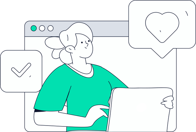 Girl doing remote business meeting  Illustration