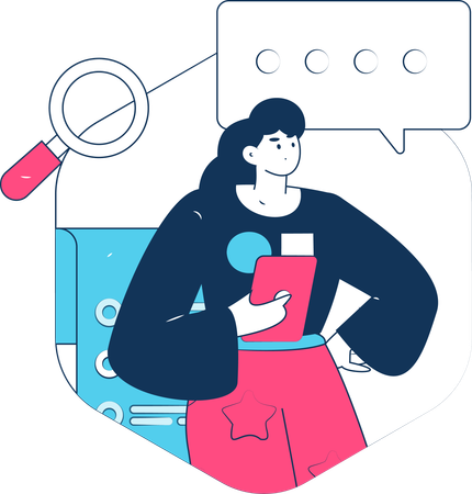 Girl doing remote business meeting  Illustration