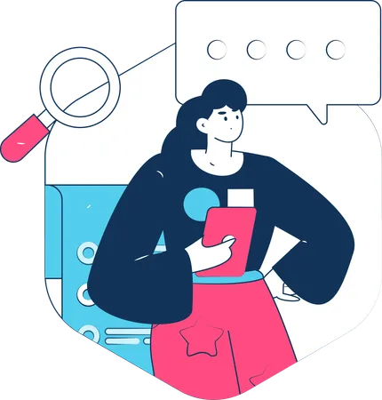 Girl doing remote business meeting  Illustration