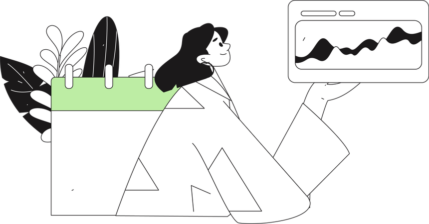 Girl doing remote collaboration  Illustration