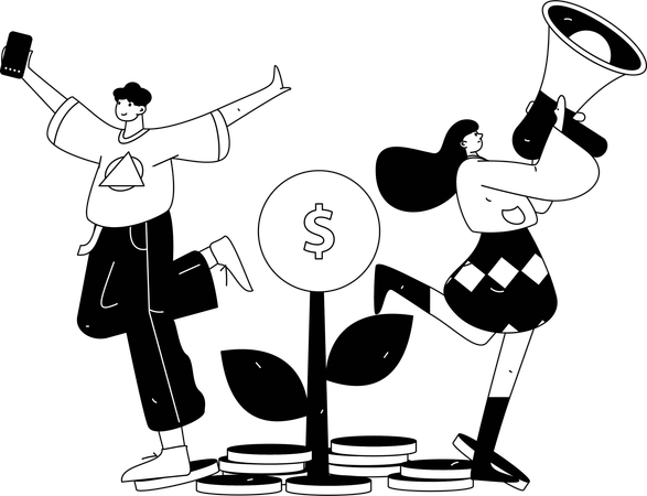 Girl doing retail promotion  Illustration