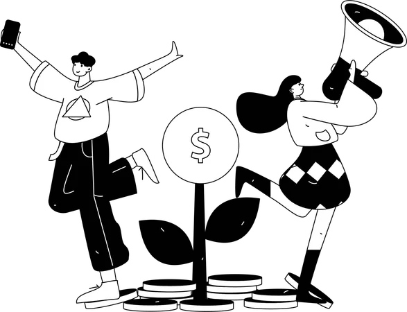 Girl doing retail promotion  Illustration