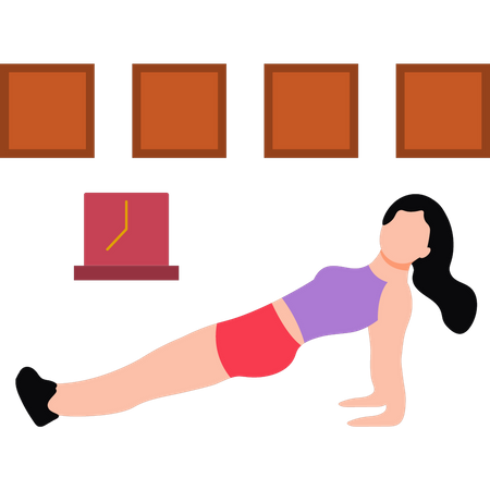 Girl doing reverse push-ups exercise  Illustration