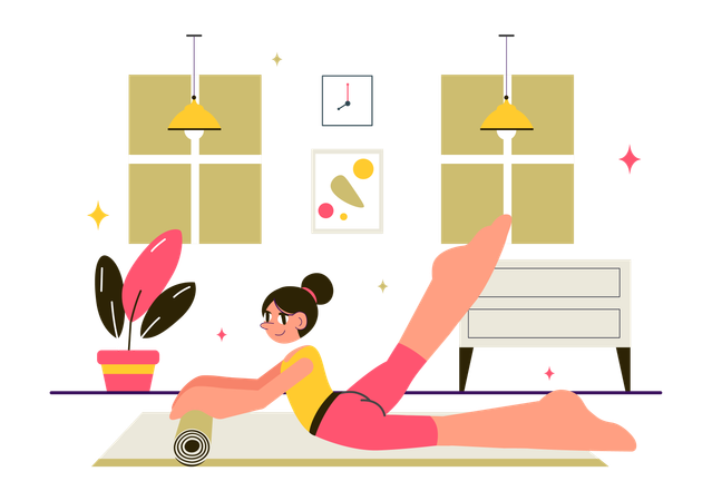 Girl doing Rhythmic Gymnastics  Illustration