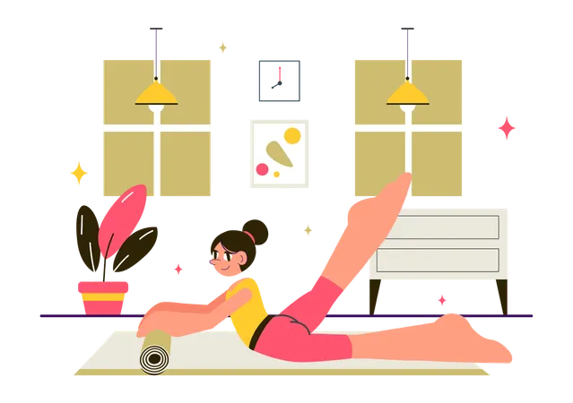 Girl doing Rhythmic Gymnastics  Illustration