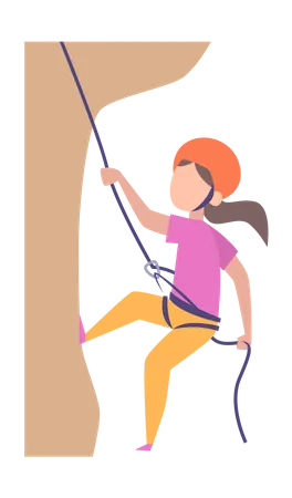 Girl doing rock climbing  Illustration
