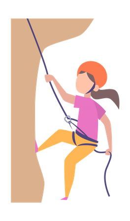 Girl doing rock climbing  Illustration