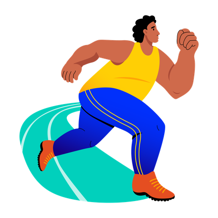 Girl doing running exercise  Illustration