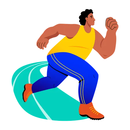 Girl doing running exercise  Illustration