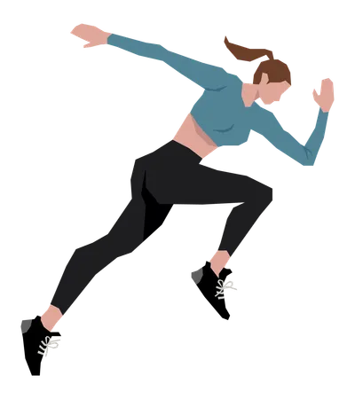 Girl doing Running  Illustration