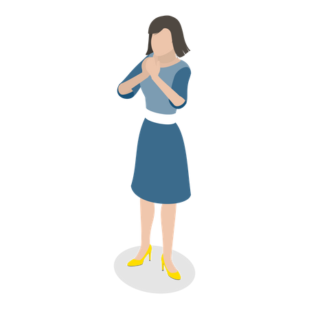 Girl doing Safe Greeting  Illustration