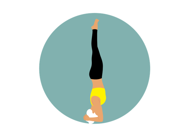 Girl doing Salamba Sirsasana  Illustration