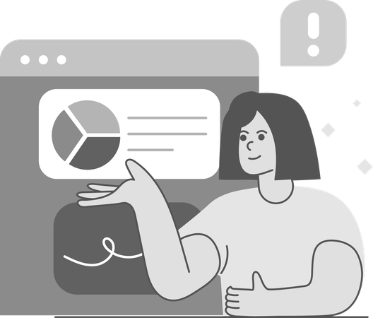 Girl doing Sales Analysis  Illustration