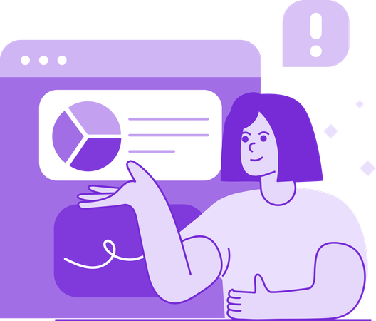 Girl doing Sales Analysis  Illustration