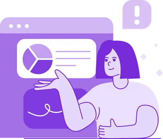 Girl doing Sales Analysis  Illustration