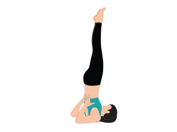 Girl doing Sarvangasana  Illustration