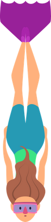 Girl Doing Scuba Diving  Illustration