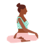 free girl doing seated twist illustrations