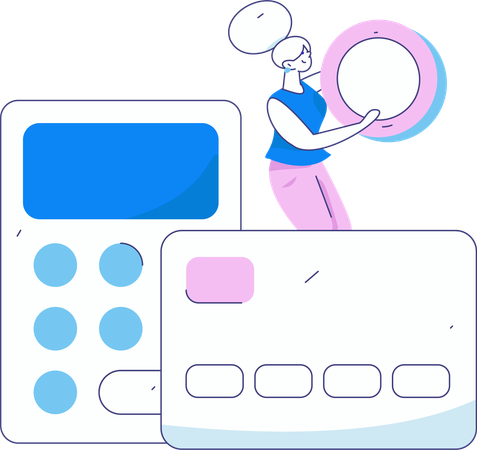 Girl doing secured card payment  Illustration