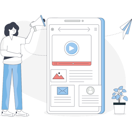 Girl doing SEO marketing  Illustration