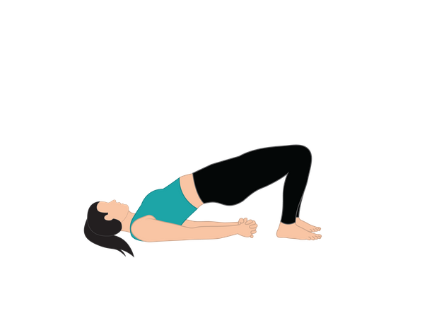 Girl doing Setu Bandha Sarvangasana  Illustration