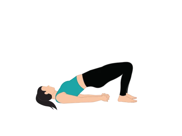 Girl doing Setu Bandha Sarvangasana  Illustration