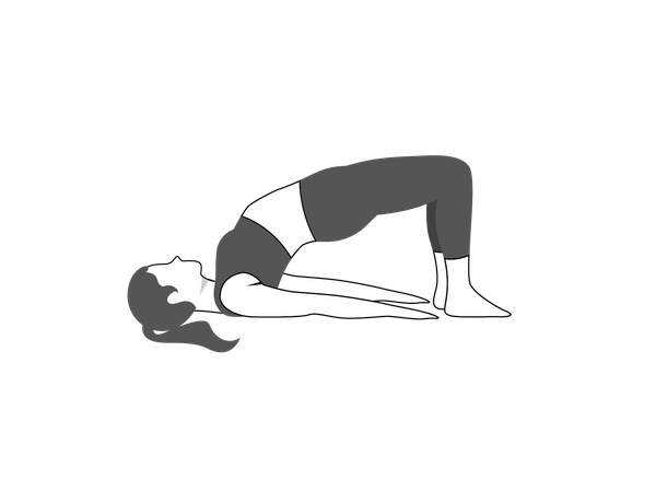 Girl doing Setu Bandha Sarvangasana  Illustration