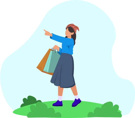Girl doing shopping  Illustration
