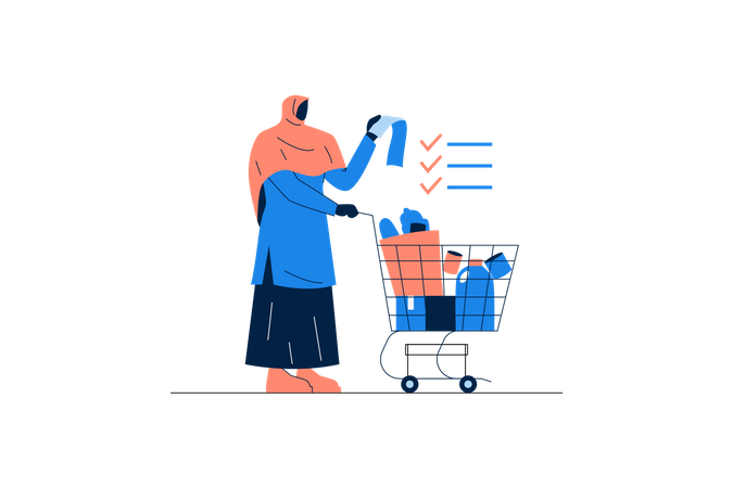 Girl doing shopping  Illustration