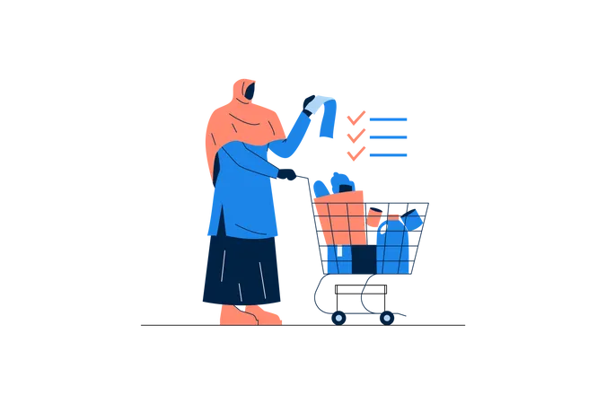 Girl doing shopping  Illustration